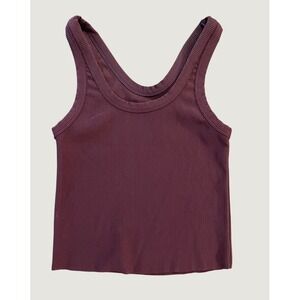Cara Loren Ribbed Tank Top Women S Purple Scoop Neck 1685